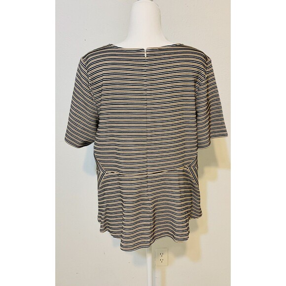 NWT Talbots Size 1X Stripped Peplum Short Sleeve Top Closet Staple Business - Picture 3 of 6